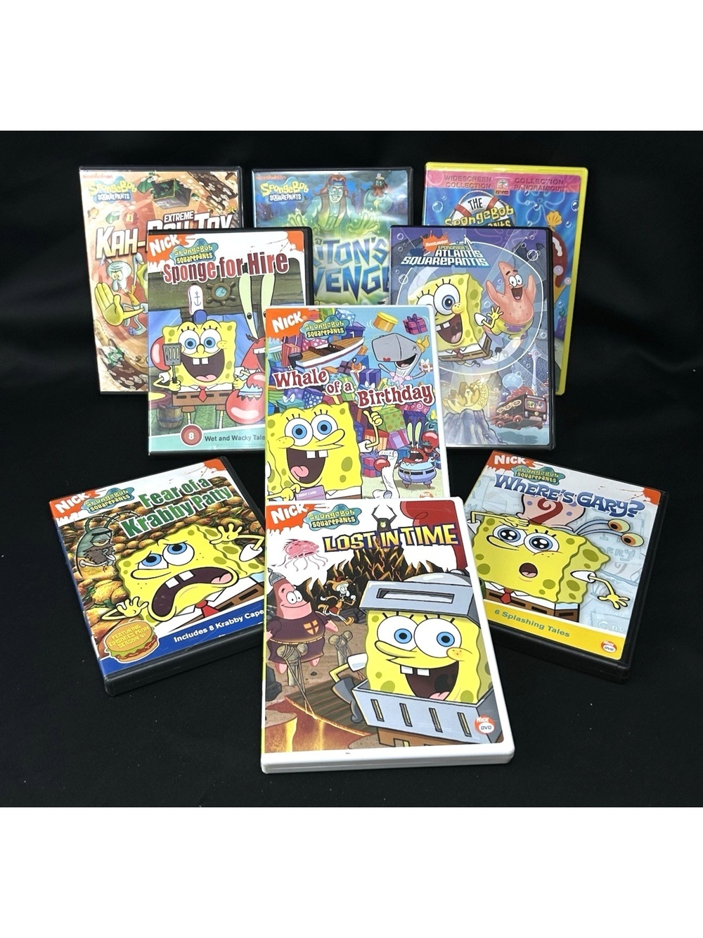 Nickelodeon SpongeBob Squarepants Movie DVD Lot Lost in Time, Kah-Rah-Tay & More
